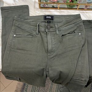 PAIGE Women's Dark Green Hoxton Ankle
Skinny Pants